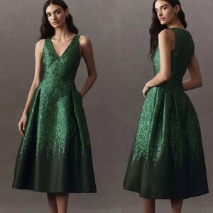 NWT Anthropologie Sachin & Babi Anissa Dress In Emerald Wisteria